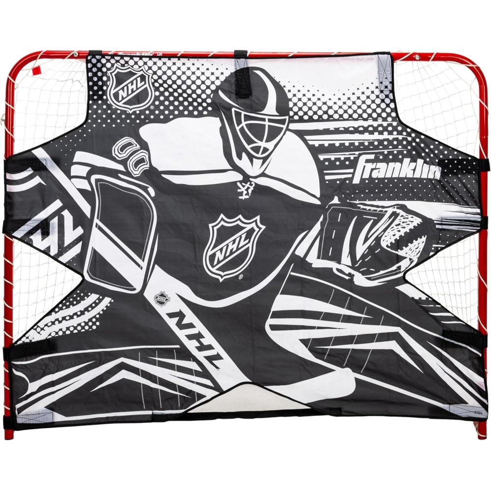imageFranklin Sports NHL Street Hockey Goalie Shooting Target  Shooter Tutor Hockey Goal Practice Target  Street Hockey Net Goalie Target  Easy Attach TargeWhiteBlack