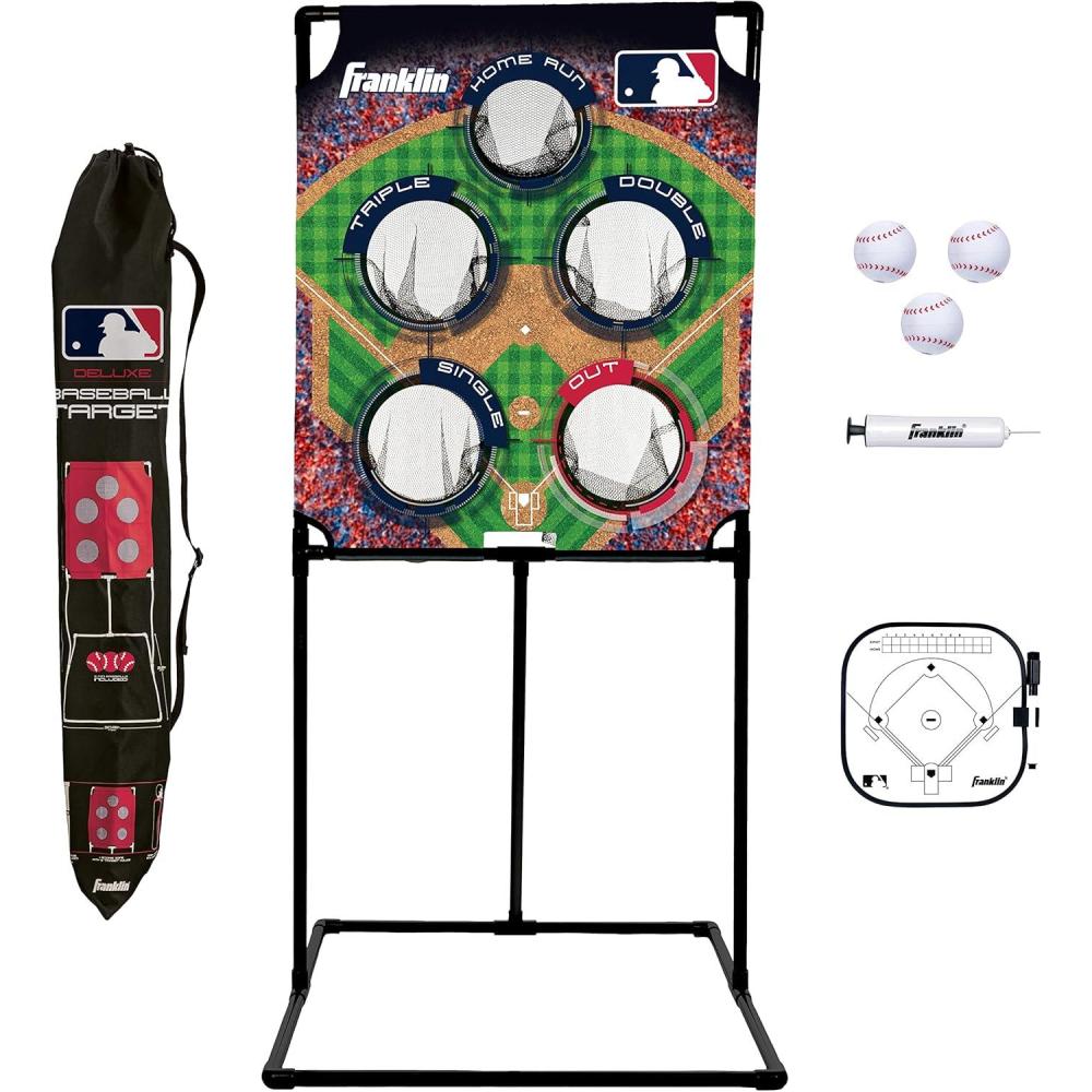 imageFranklin Sports Target Toss Games  Kids Football  Baseball Target Toss Games for Indoors  Outdoors  Fun Football  Baseball Throwing Games for Kids  Includes Targets  Mini Toy BallsMLB Baseball