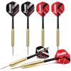 imageFranklin Sports Steel Tip Darts Set  6 Pack of 18 Gram Steel Darts  Removable Standard Nylon Flights and Brass Barrels  Lightweight Full Dart Set RedBlack