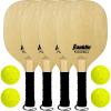 imageFranklin Sports Wooden Pickleball Paddle  X40 Pickleball Set  Includes 4 Wooden Paddles and 4 Balls  USA Pickleball Approved X40 Balls155inch x 76inch
