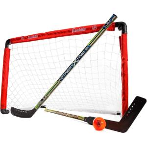 Franklin Sports 36″ NHL Hockey Goal with 2 Sticks – Youth Hockey Goal and Stick Set – Official NHL Product