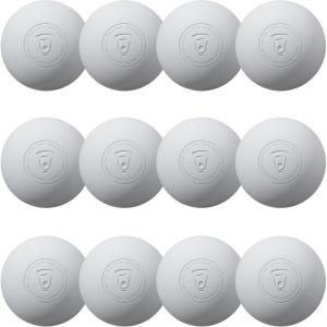 Franklin Sports Lacrosse Balls – Official Size Lax Balls for Practice – Rubber 63mm Outdoor Lacrosse Balls – Great for Muscle Massage Therapy + Yoga – White + Yellow(White)