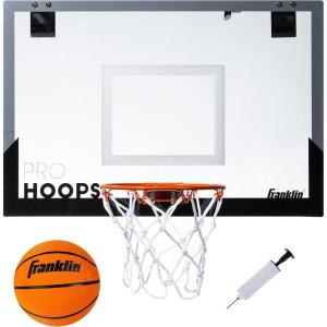 Franklin Sports Mini Basketball Hoops-Indoor Over The Door Mini Hoop+Basketball Sets-Perfect Accessory for Bedroom+Office(25″ x 17″)