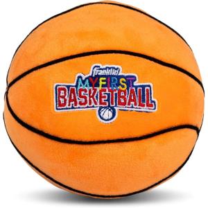 Franklin Sports MyFirst Soft Plush Sports Balls – Stuffed Plush Toy Basketball, Baseball + Football for Kids – NBA, MLB + NFL Indoor Soft Sports Balls – Fun Kids Toys + Room Decorations(Basketball)