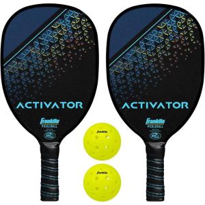 Franklin Sports Pickleball Paddle and Ball Set – Wooden Pickleball Rackets + Pickleballs – Activator – USA Pickleball (USAPA) Approved(2 Player Set- Multi)