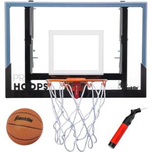 Franklin Sports Wall Mounted Basketball Hoop – Fully Adjustable – Shatter Resistant – Accessories Included, Black/White