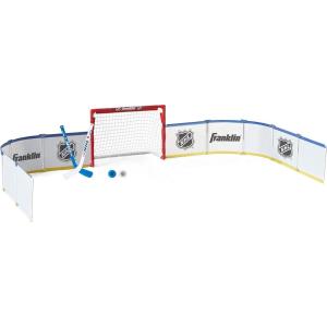 Franklin Sports Mini Hockey Rink Set – Half Rink Knee Hockey Goal, Mini Sticks, and Ball Set – Indoor Mini Hockey Rink – Official NHL Licensed