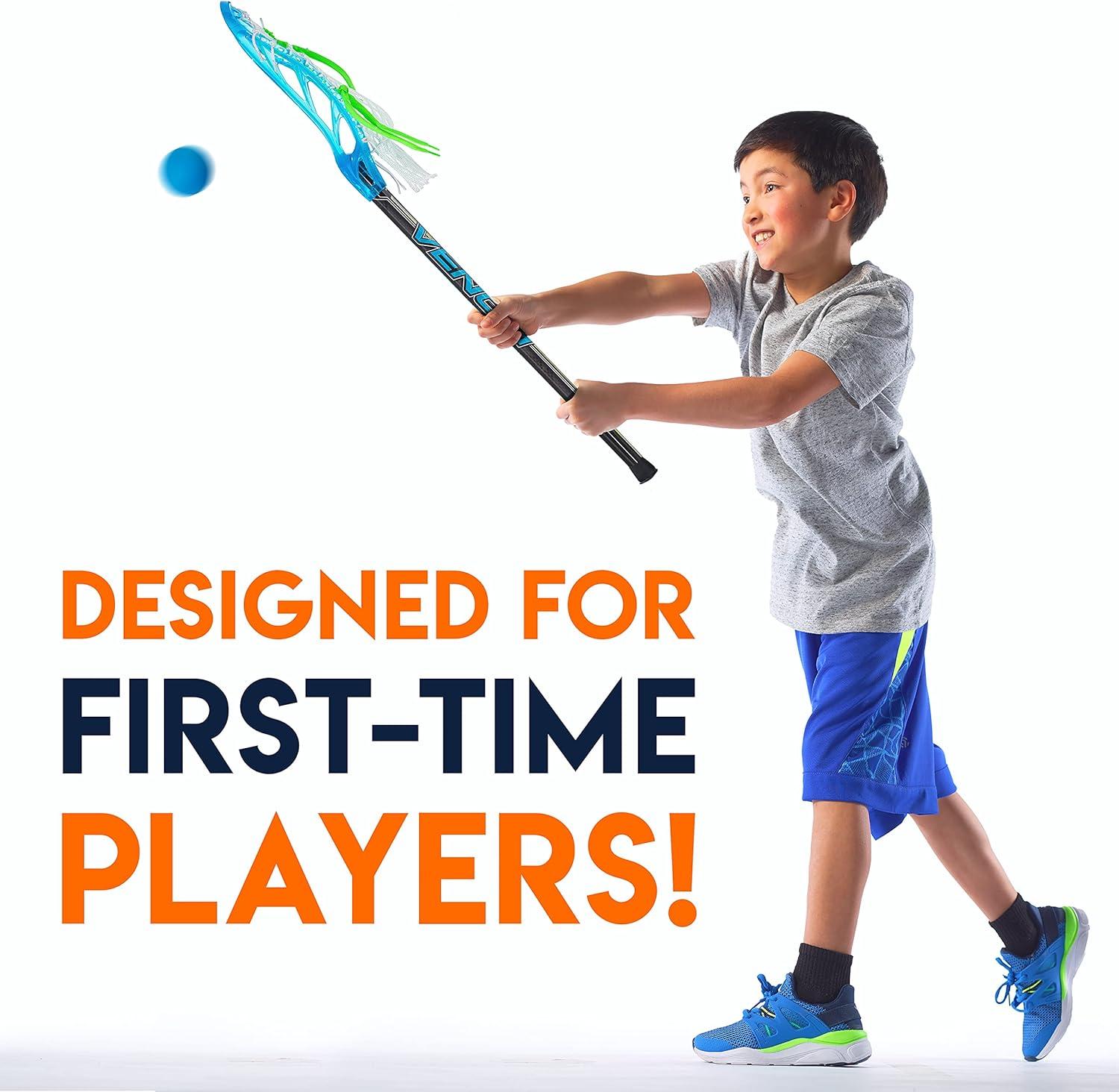 imageFranklin Sports Kids Mini Lacrosse Stick Ball Set Venom Youth Plastic Lacrosse Stick for Beginners Perfect Set for Kids ToddlersBlue