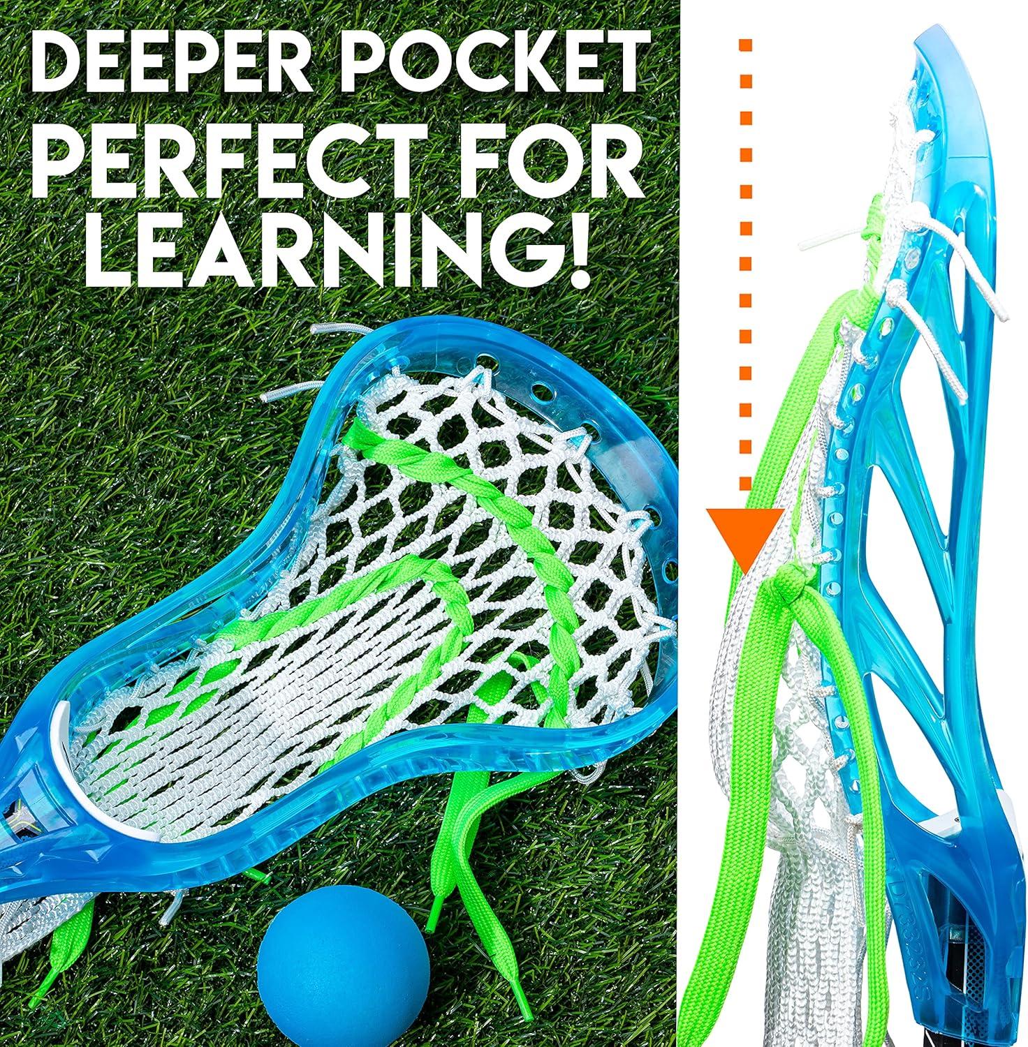 imageFranklin Sports Kids Mini Lacrosse Stick Ball Set Venom Youth Plastic Lacrosse Stick for Beginners Perfect Set for Kids ToddlersBlue