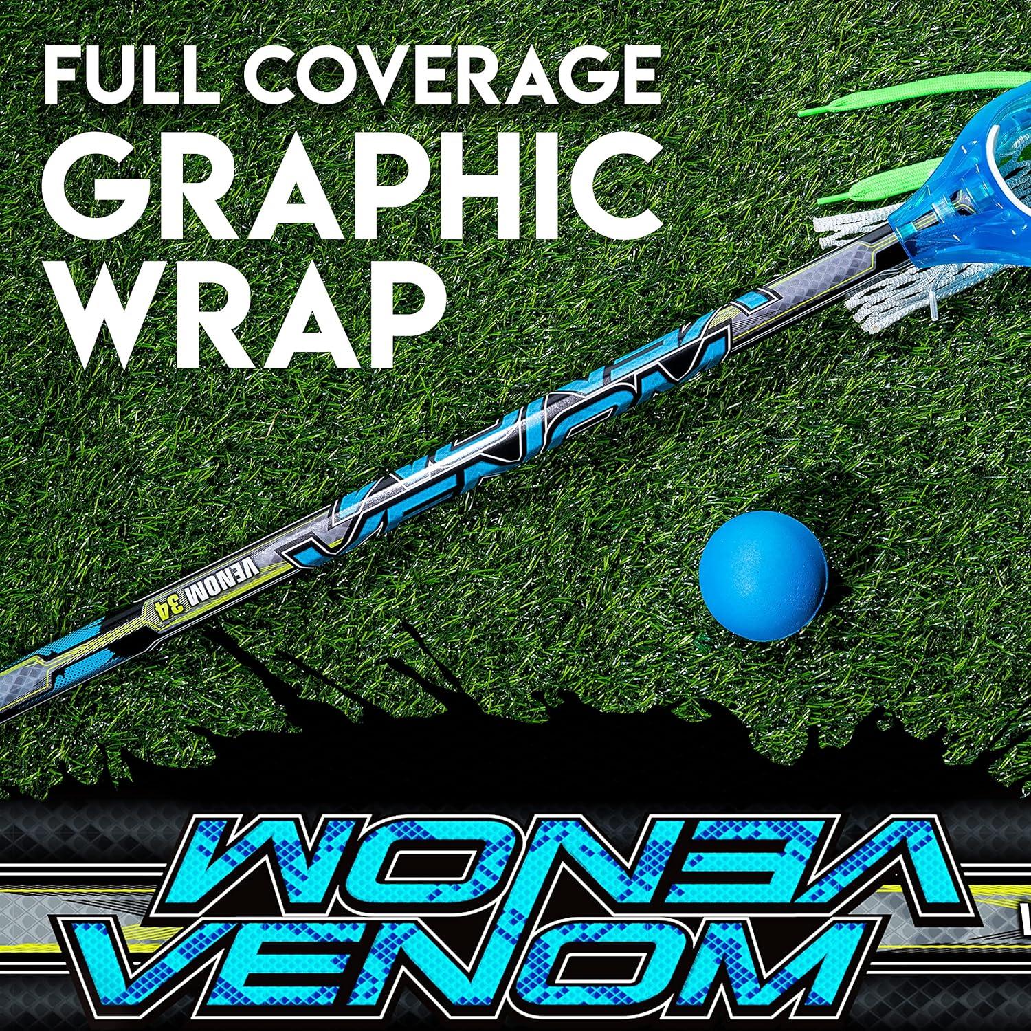 imageFranklin Sports Kids Mini Lacrosse Stick Ball Set Venom Youth Plastic Lacrosse Stick for Beginners Perfect Set for Kids ToddlersBlue