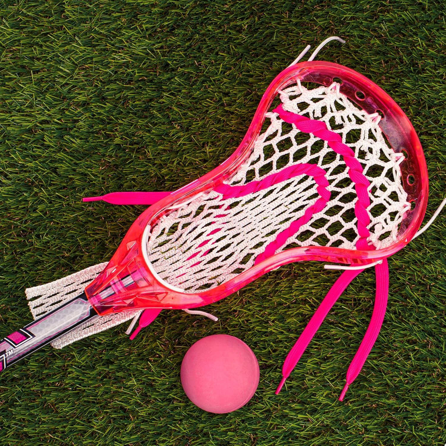 imageFranklin Sports Kids Mini Lacrosse Stick Ball Set Venom Youth Plastic Lacrosse Stick for Beginners Perfect Set for Kids ToddlersPink