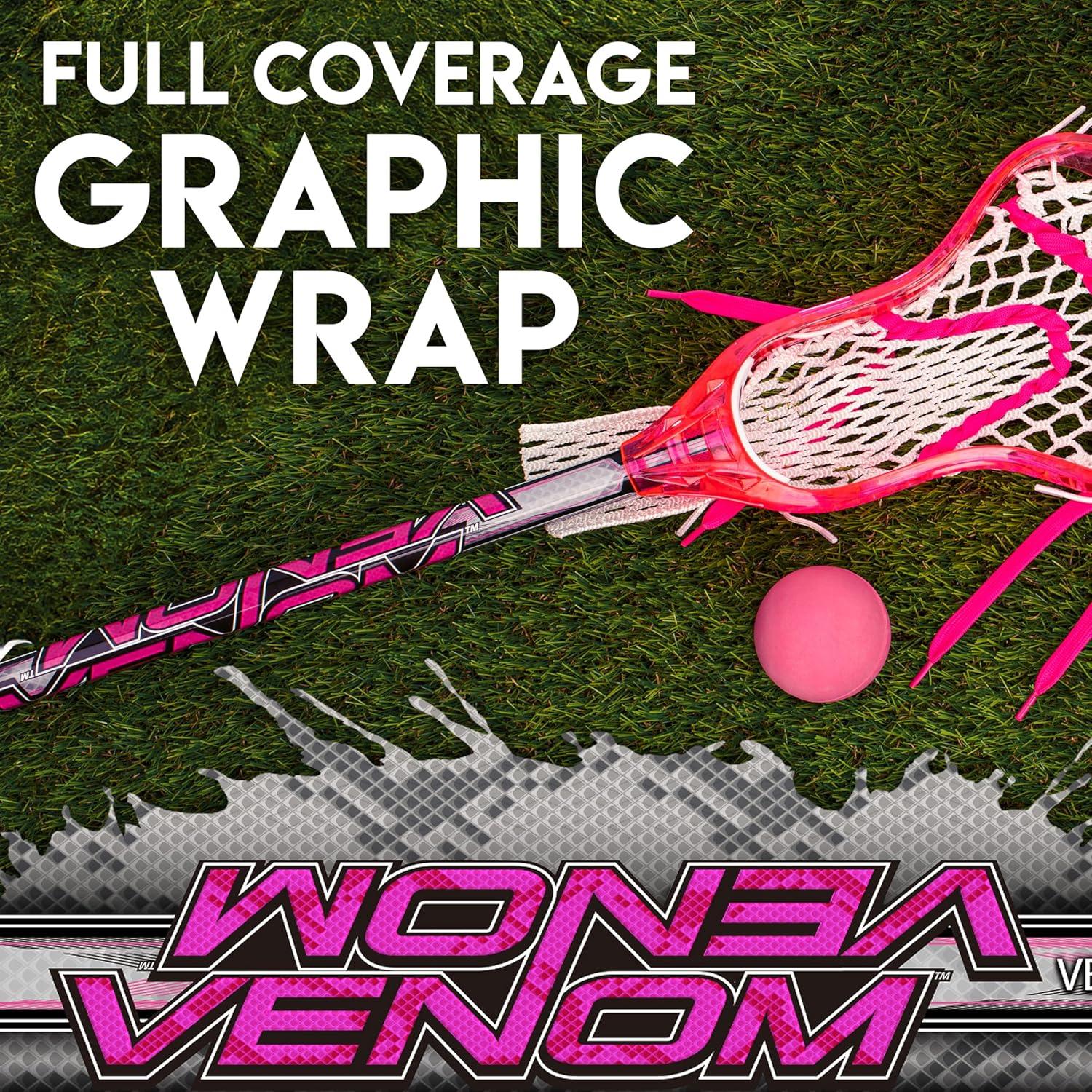 imageFranklin Sports Kids Mini Lacrosse Stick Ball Set Venom Youth Plastic Lacrosse Stick for Beginners Perfect Set for Kids ToddlersPink