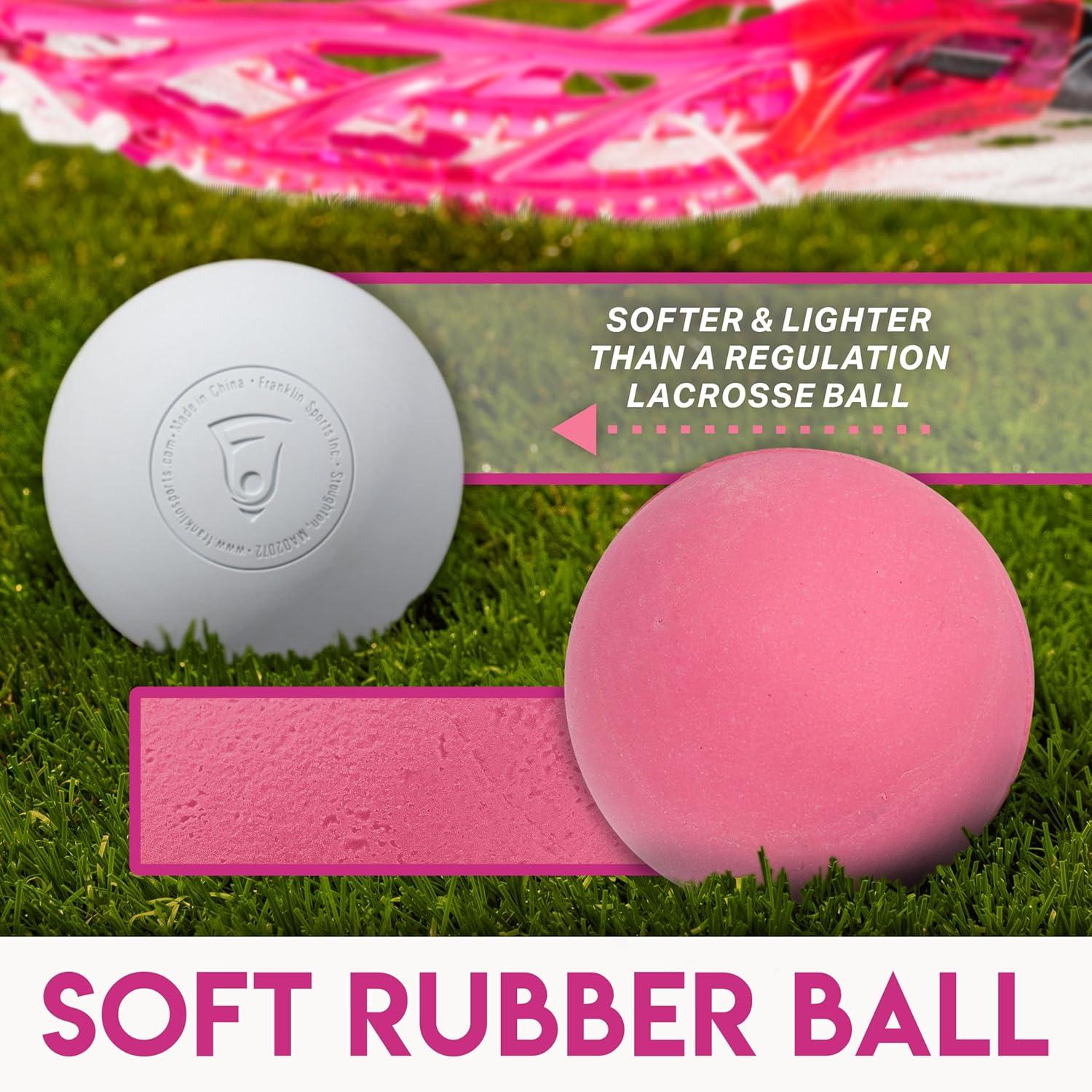 imageFranklin Sports Kids Mini Lacrosse Stick Ball Set Venom Youth Plastic Lacrosse Stick for Beginners Perfect Set for Kids ToddlersPink