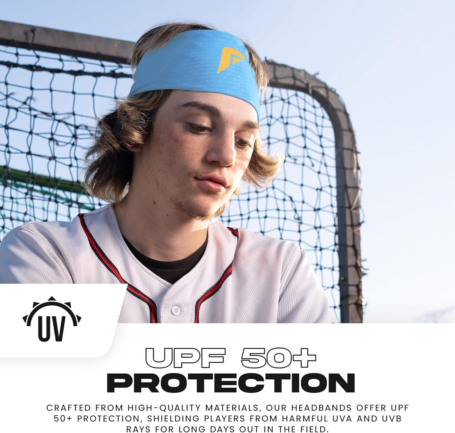 imageFranklin Sports Baseball Softball Headband Workout Athletic Headbands for Men Women Sweat Wicking for Running Exercise One Size Fits MostCarolina Blue