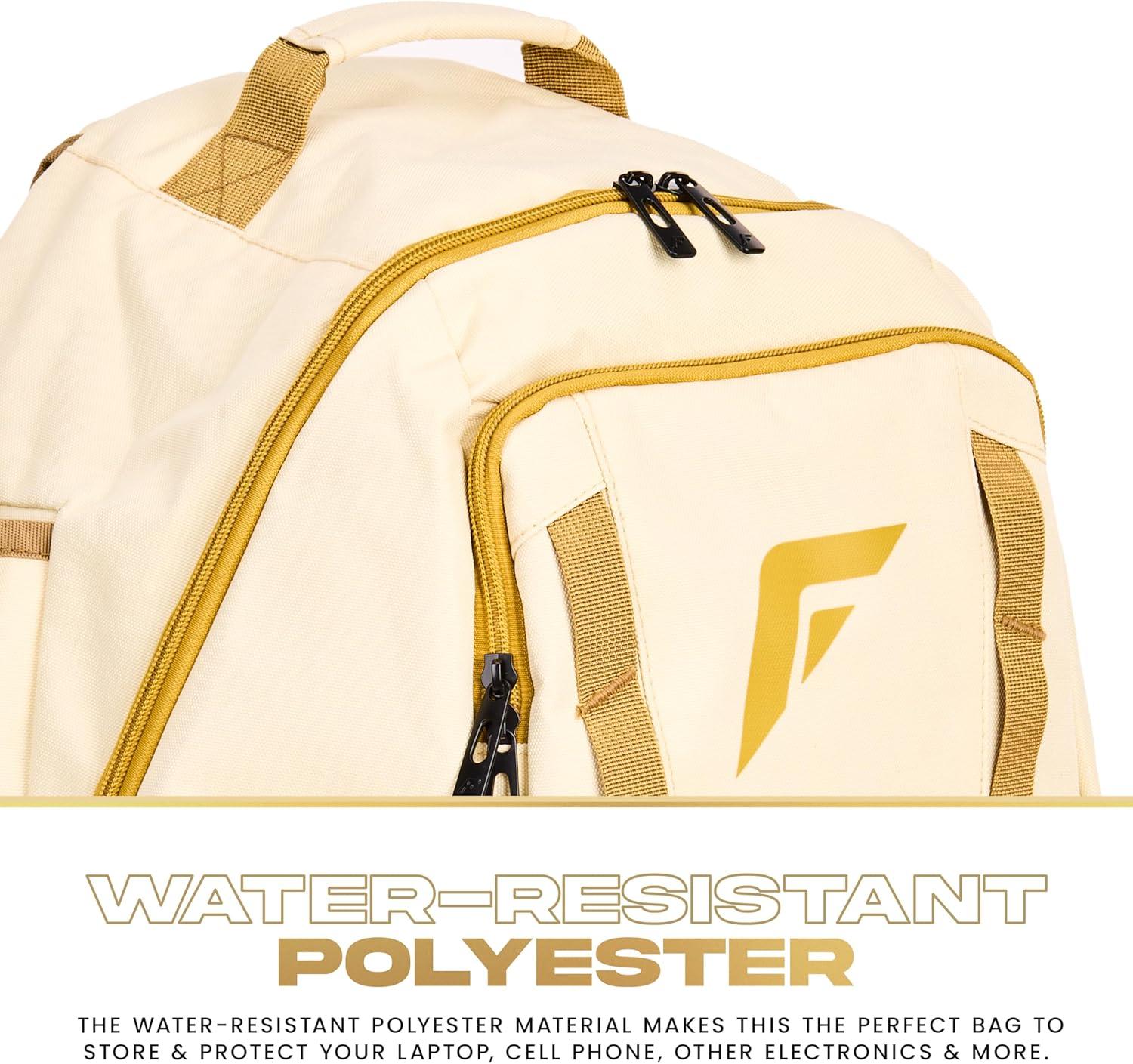 imageFranklin Sports MLB Gameday Baseball Softball Backpack Adult Youth Equipment Bat Bag Stores Batting Gloves Helmet Cleats More Waterproof Premium BatpackVanillaGold