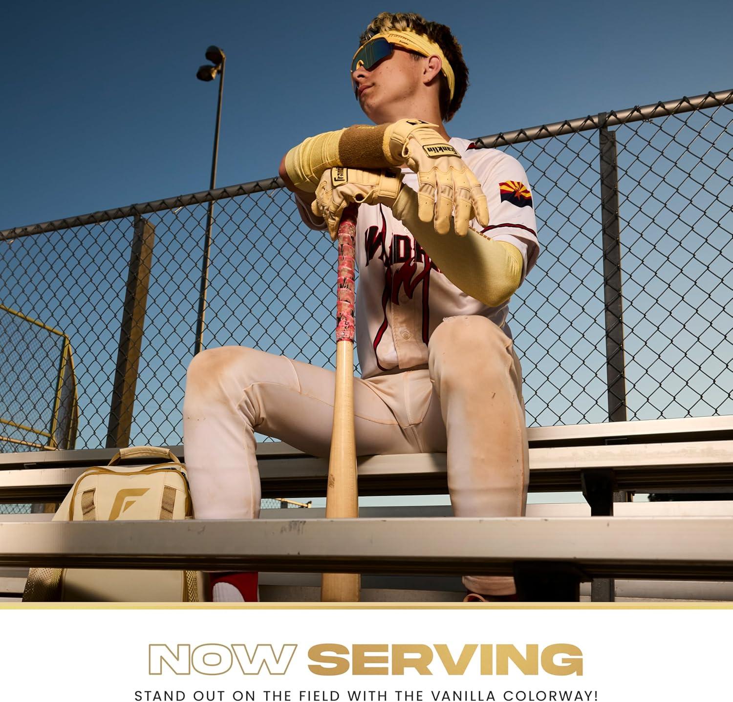 imageFranklin Sports MLB Gameday Baseball Softball Backpack Adult Youth Equipment Bat Bag Stores Batting Gloves Helmet Cleats More Waterproof Premium BatpackVanillaGold