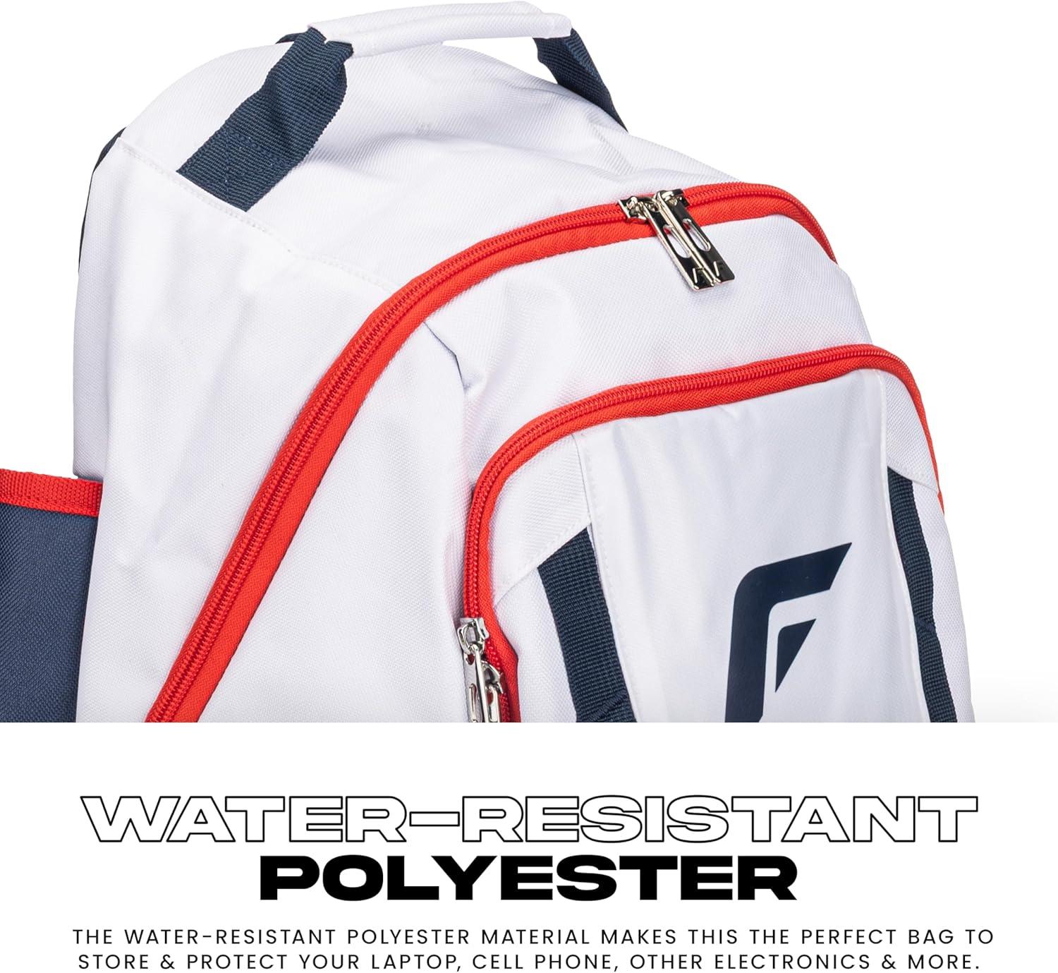 imageFranklin Sports MLB Gameday Baseball Softball Backpack Adult Youth Equipment Bat Bag Stores Batting Gloves Helmet Cleats More Waterproof Premium BatpackRedWhiteBlue