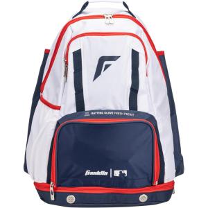 Franklin Sports MLB Gameday Baseball + Softball Backpack – Adult +Youth Equipment + Bat Bag – Stores Batting Gloves, Helmet, Cleats + More – Waterproof Premium Batpack(Red/White/Blue)
