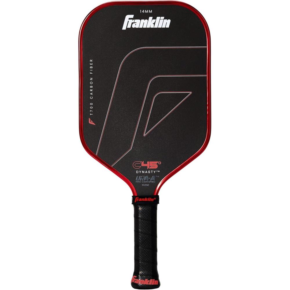 imageFranklin Sports PRO Pickleball Paddles  C45 Carbon Fiber Series  Official USAP  UPA Approved  Pro Player DesignDynasty Electric Red