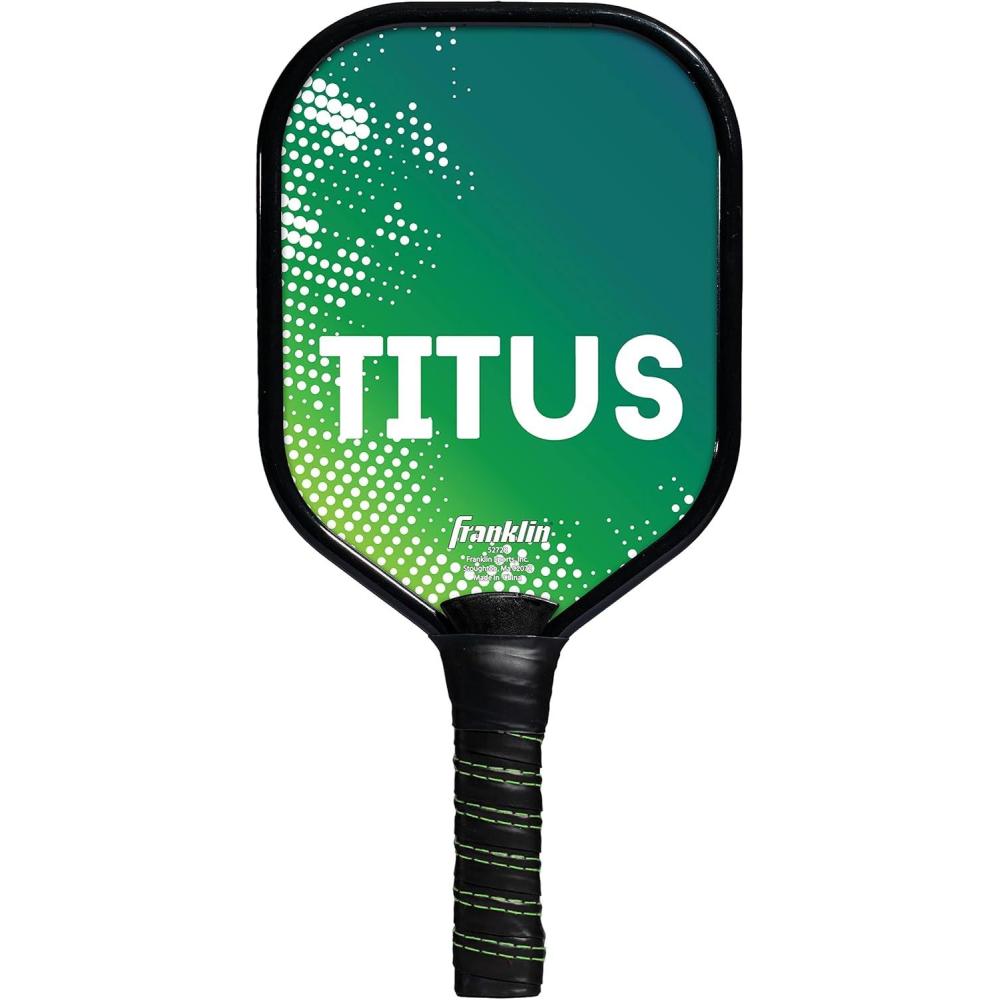 imageFranklin Sports Pickleball Paddle Titus Jet Aluminum Plated Paddles USA Pickleball USAPA Approved PaddleGreen
