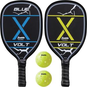 Franklin Sports Pickleball Paddle and Ball Set – (2) Wooden Rackets + (2) Balls – 2 Players Paddle Set – USA Pickleball (USAPA) Approved(One Size)
