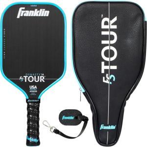 Franklin Sports Pro Pickleball Paddle Set – FS Tour Series Carbon Fiber Paddle, Cover + Eraser – 14mm + 16mm(Blue)
