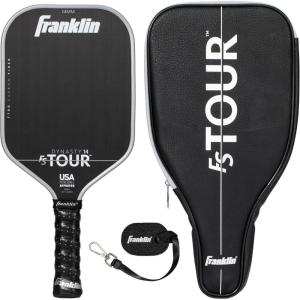 Franklin Sports Pro Pickleball Paddle Set – FS Tour Series Carbon Fiber Paddle, Cover + Eraser – 14mm + 16mm(Grey)