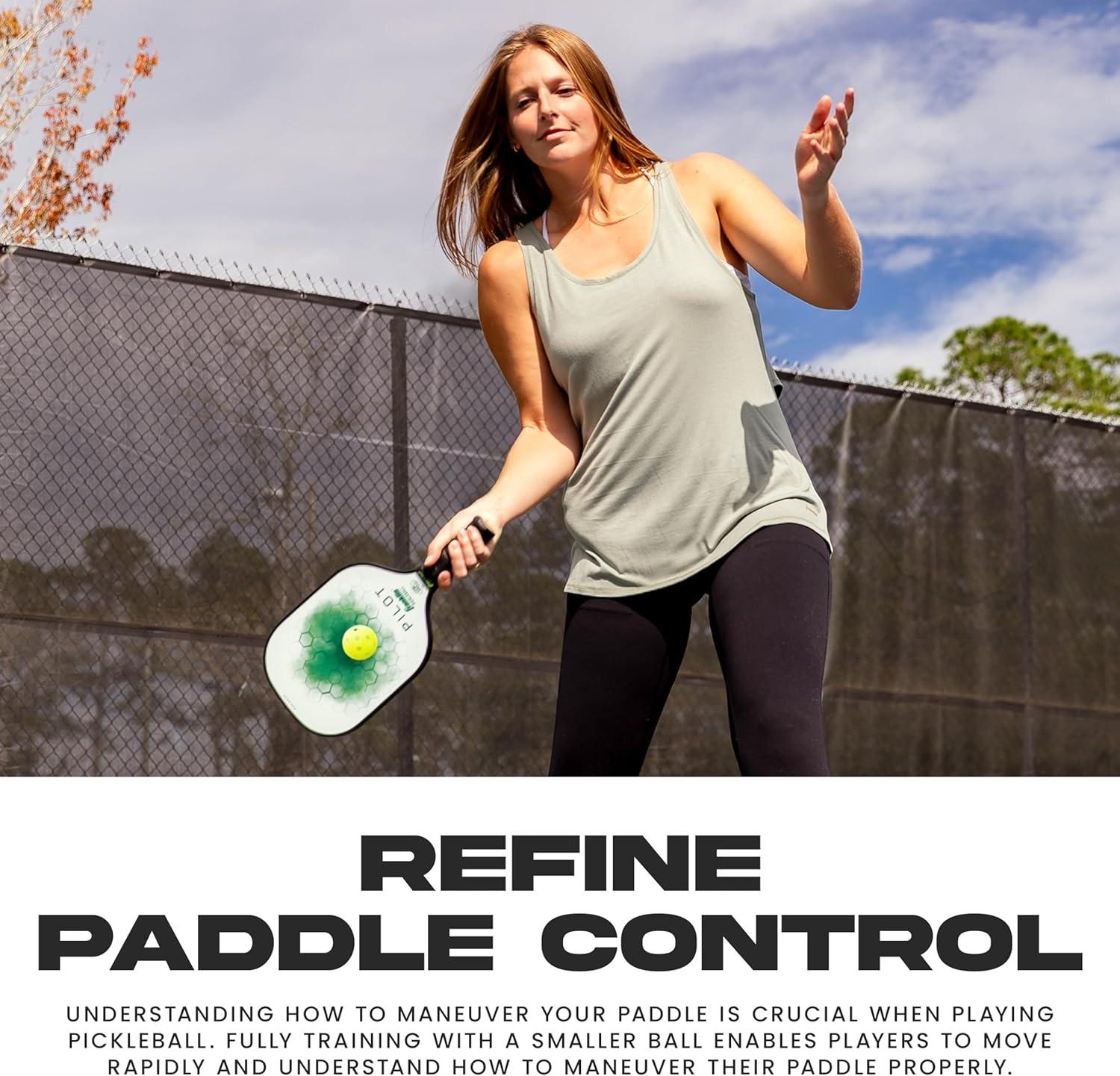 imageFranklin Sports Mini Training Pickleballs 165quot Inch Practice Pickleballs Indoor Outdoor Balls for Speed Control Accuracy Training Yellow 12 Pack