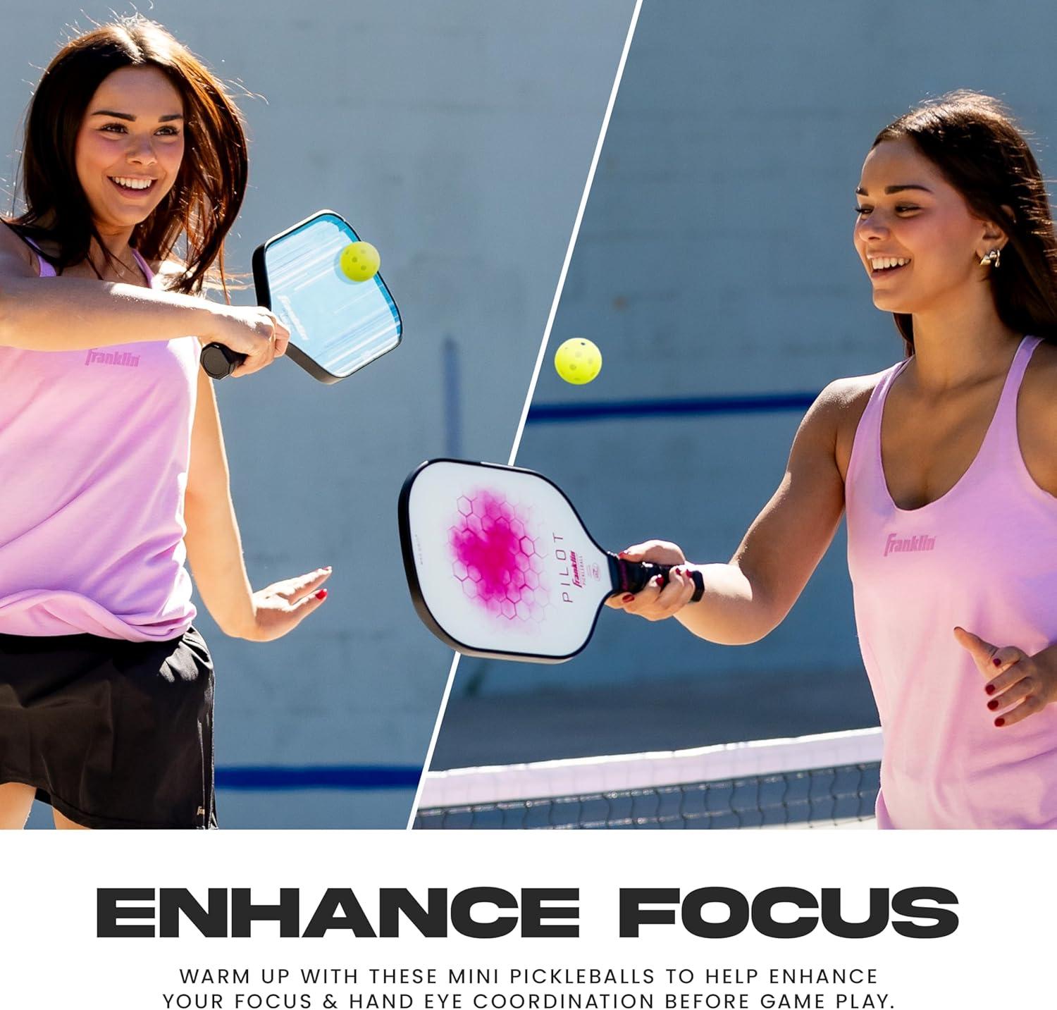 imageFranklin Sports Mini Training Pickleballs 165quot Inch Practice Pickleballs Indoor Outdoor Balls for Speed Control Accuracy Training Yellow 12 Pack