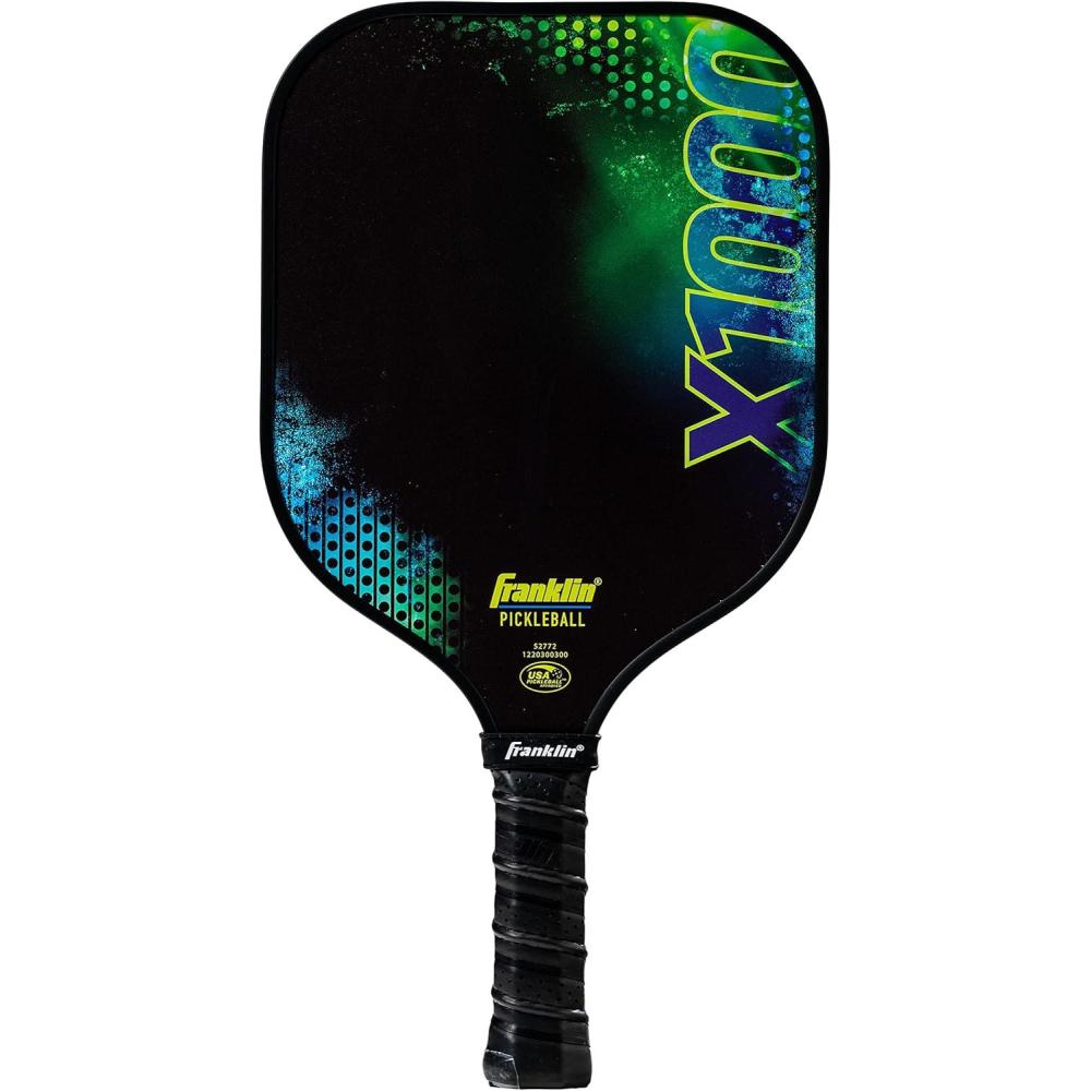 imageFranklin Sports Pickleball Paddle X1000 Polypropylene Core Pickleball Racket Official USA Pickleball USAPA Approved Pickleball Paddle Lightweight Pro Racket 8mm Thick CoreGreen Multi
