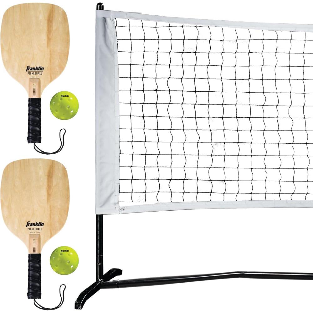 imageFranklin Sports Pickleball Starter Set  Official Starter Set of The US Open  Includes Net 2 Paddles and 2 X40 Pickleballs