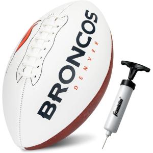 Franklin Sports NFL Autograph Football – Official Size White Panel Souvenir Football for Autographs + Signatures – NFL Team Fan Shop Memorabilia(Denver Broncos)