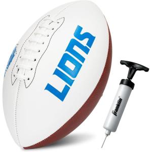 Franklin Sports NFL Autograph Football – Official Size White Panel Souvenir Football for Autographs + Signatures – NFL Team Fan Shop Memorabilia(Detroit Lions)