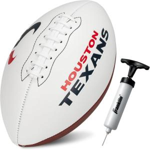 Franklin Sports NFL Autograph Football – Official Size White Panel Souvenir Football for Autographs + Signatures – NFL Team Fan Shop Memorabilia(Houston Texans)