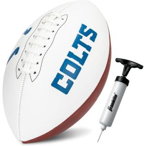 Franklin Sports NFL Autograph Football – Official Size White Panel Souvenir Football for Autographs + Signatures – NFL Team Fan Shop Memorabilia(Indianapolis Colts)