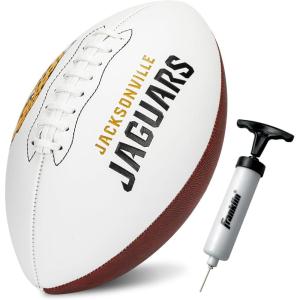 Franklin Sports NFL Autograph Football – Official Size White Panel Souvenir Football for Autographs + Signatures – NFL Team Fan Shop Memorabilia(Jacksonville Jaguars)