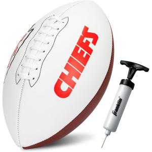 Franklin Sports NFL Autograph Football – Official Size White Panel Souvenir Football for Autographs + Signatures – NFL Team Fan Shop Memorabilia(Kansas City Chiefs)