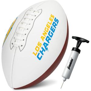 Franklin Sports NFL Autograph Football – Official Size White Panel Souvenir Football for Autographs + Signatures – NFL Team Fan Shop Memorabilia(Los Angeles Chargers)