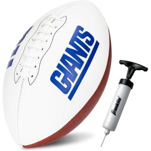 Franklin Sports NFL Autograph Football – Official Size White Panel Souvenir Football for Autographs + Signatures – NFL Team Fan Shop Memorabilia(New York Giants)