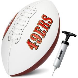Franklin Sports NFL Autograph Football – Official Size White Panel Souvenir Football for Autographs + Signatures – NFL Team Fan Shop Memorabilia(San Francisco 49ers)