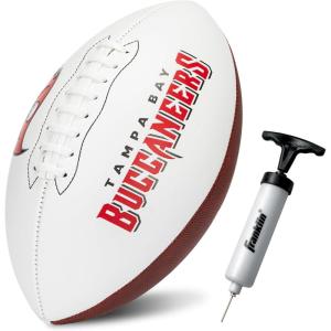 Franklin Sports NFL Autograph Football – Official Size White Panel Souvenir Football for Autographs + Signatures – NFL Team Fan Shop Memorabilia(Tampa Bay Buccaneers)