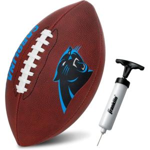 Franklin Sports NFL Football – Youth Junior Size Football for Kids – Official NFL Team Logo + Colors – Fan Shop Ball(Carolina Panthers)