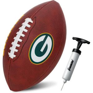 Franklin Sports NFL Football – Youth Junior Size Football for Kids – Official NFL Team Logo + Colors – Fan Shop Ball(Green Bay Packers)