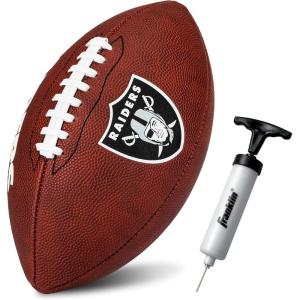 Franklin Sports NFL Football – Youth Junior Size Football for Kids – Official NFL Team Logo + Colors – Fan Shop Ball(Las Vegas Raiders)