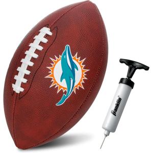 Franklin Sports NFL Football – Youth Junior Size Football for Kids – Official NFL Team Logo + Colors – Fan Shop Ball(Miami Dolphins)