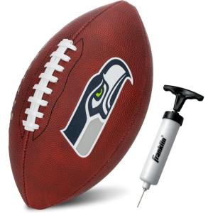 Franklin Sports NFL Football – Youth Junior Size Football for Kids – Official NFL Team Logo + Colors – Fan Shop Ball(Seattle Seahawks)