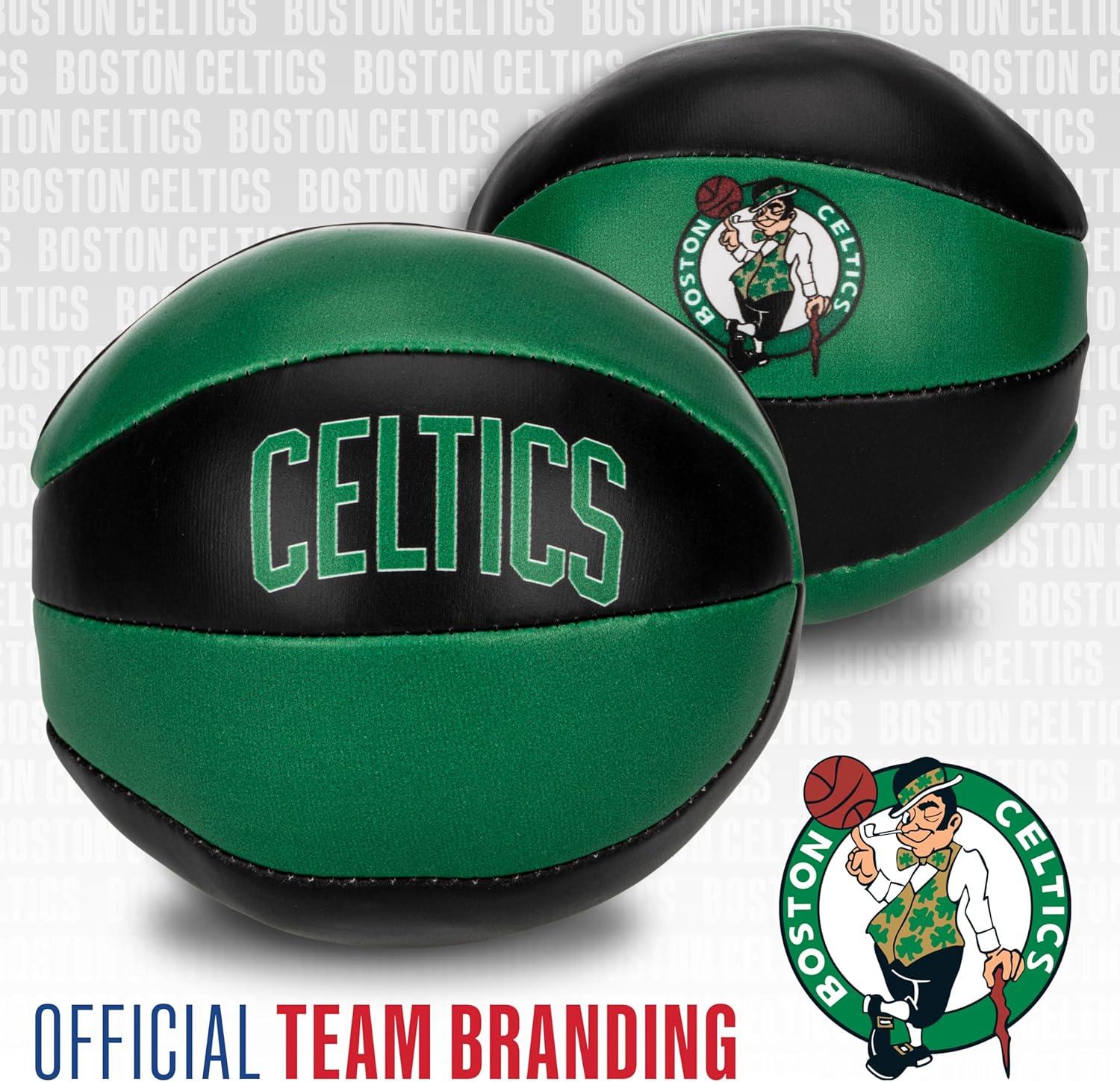 imageFranklin Sports NBA Toy Basketballs 2 Pack of Kids Soft Mini Basketballs for Over The Door Indoor Hoops NBA Fan ShopBoston Celtics