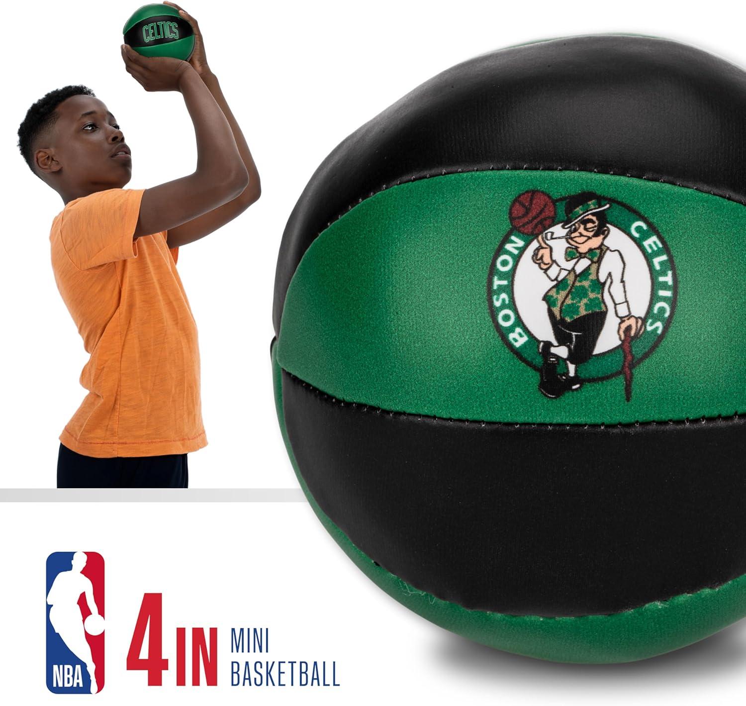 imageFranklin Sports NBA Toy Basketballs 2 Pack of Kids Soft Mini Basketballs for Over The Door Indoor Hoops NBA Fan ShopBoston Celtics
