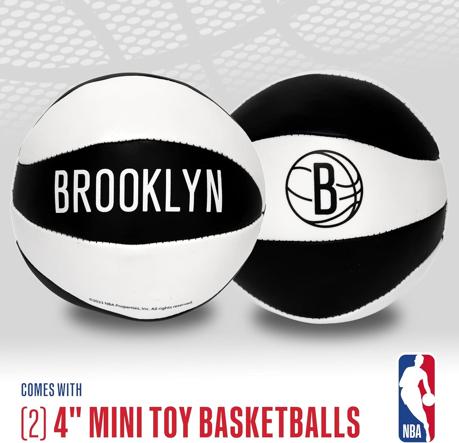 imageFranklin Sports NBA Toy Basketballs 2 Pack of Kids Soft Mini Basketballs for Over The Door Indoor Hoops NBA Fan ShopBrooklyn Nets