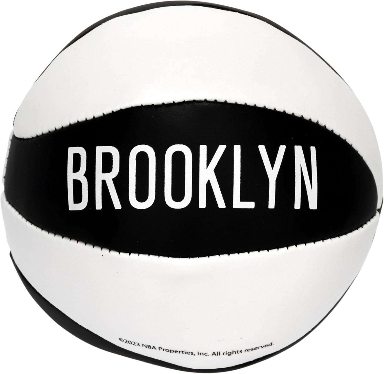 imageFranklin Sports NBA Toy Basketballs 2 Pack of Kids Soft Mini Basketballs for Over The Door Indoor Hoops NBA Fan ShopBrooklyn Nets